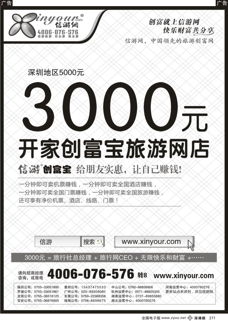 b黑211  3000元开家创富宝旅游网店