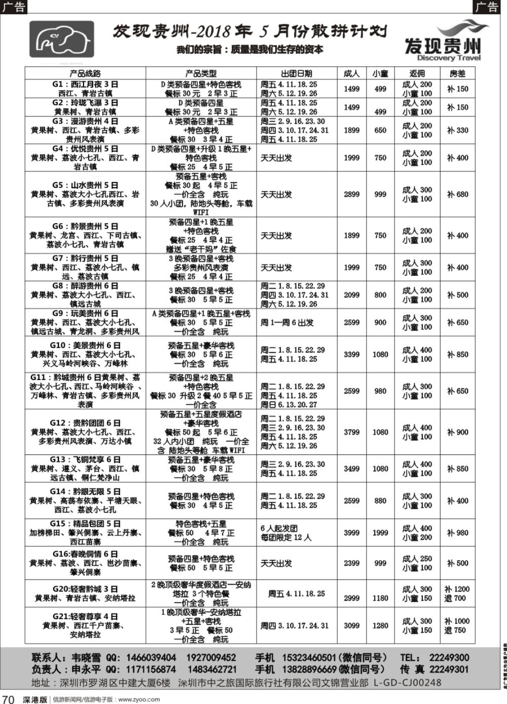 b黑070  发现贵州最新散拼计划