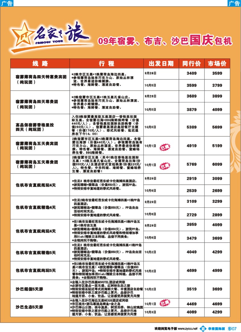 蓝彩 07 名家之旅--宿务,布吉,沙巴包机专版