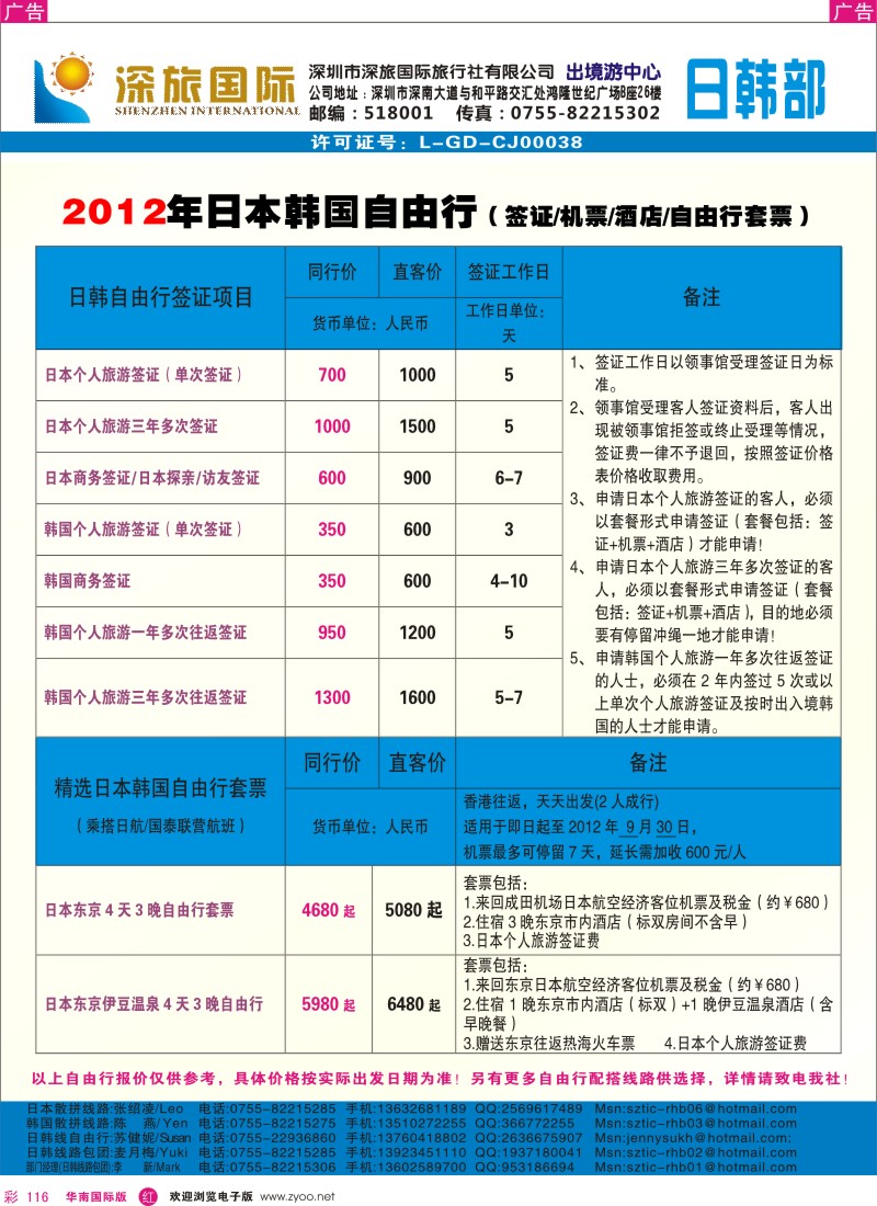 r彩116  深旅国际-日本韩国自由行计划