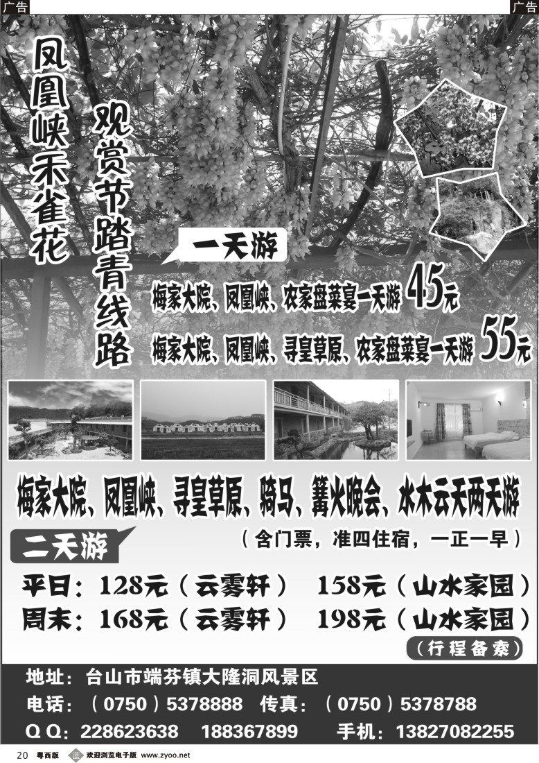 b20  凤凰峡禾雀花观赏节踏青线路 