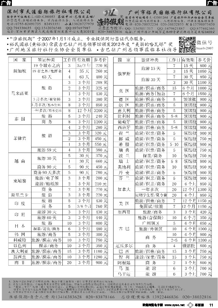 b11 淮旅假期-专业同业签证批发商之一2