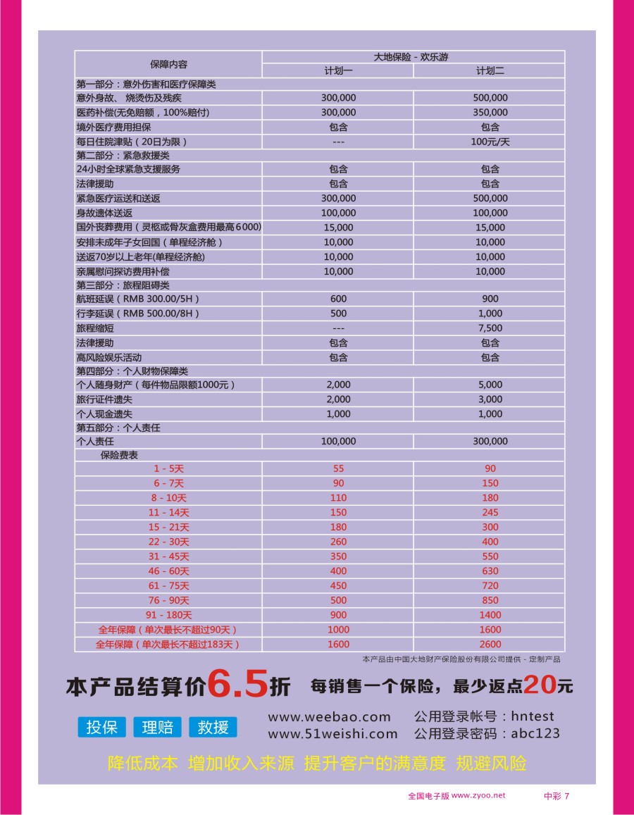 中彩7 旅游意外险专业定制