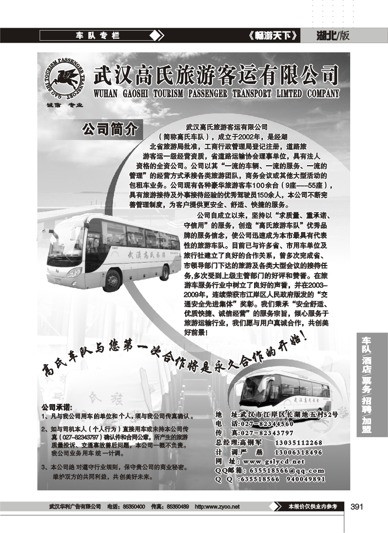 391武汉高氏旅游路运有限公司