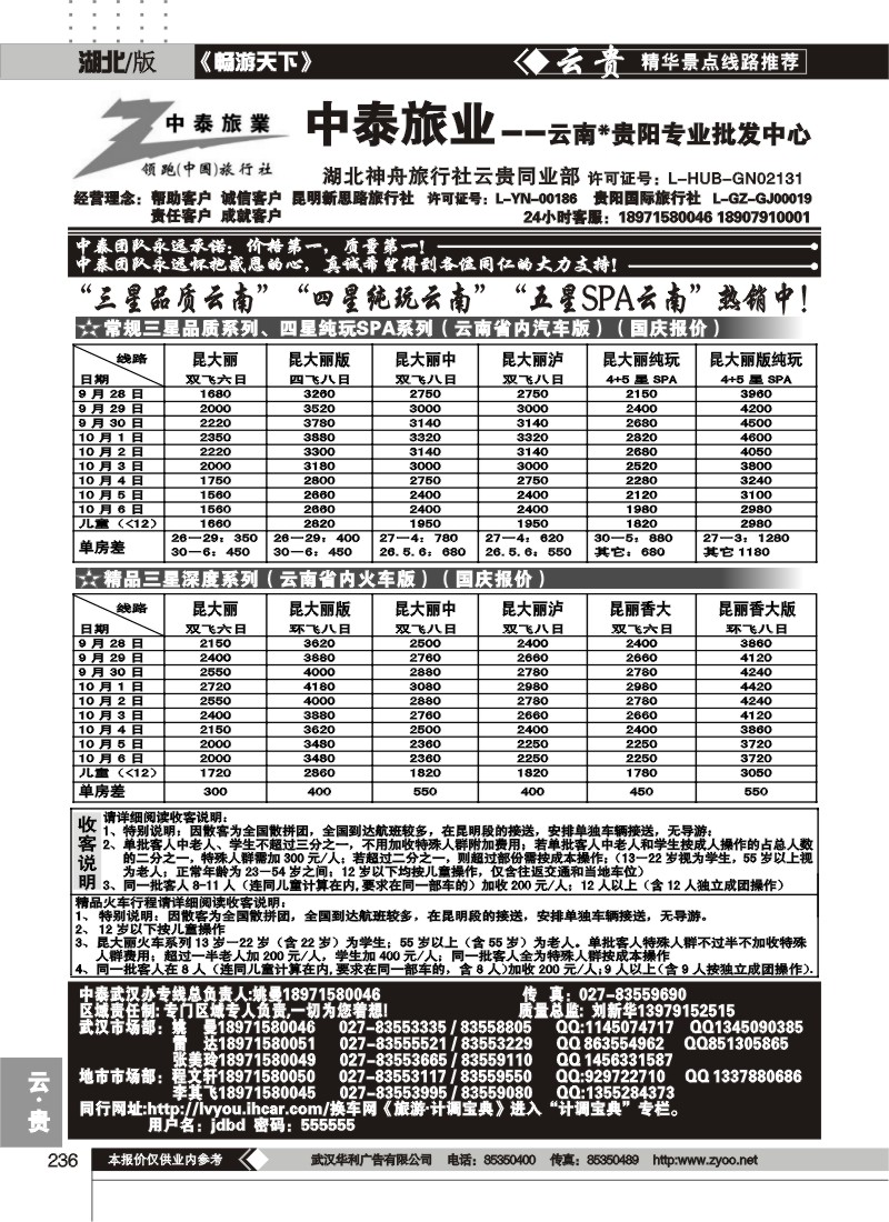 236中泰旅游--云南贵阳专业批发中心(一)