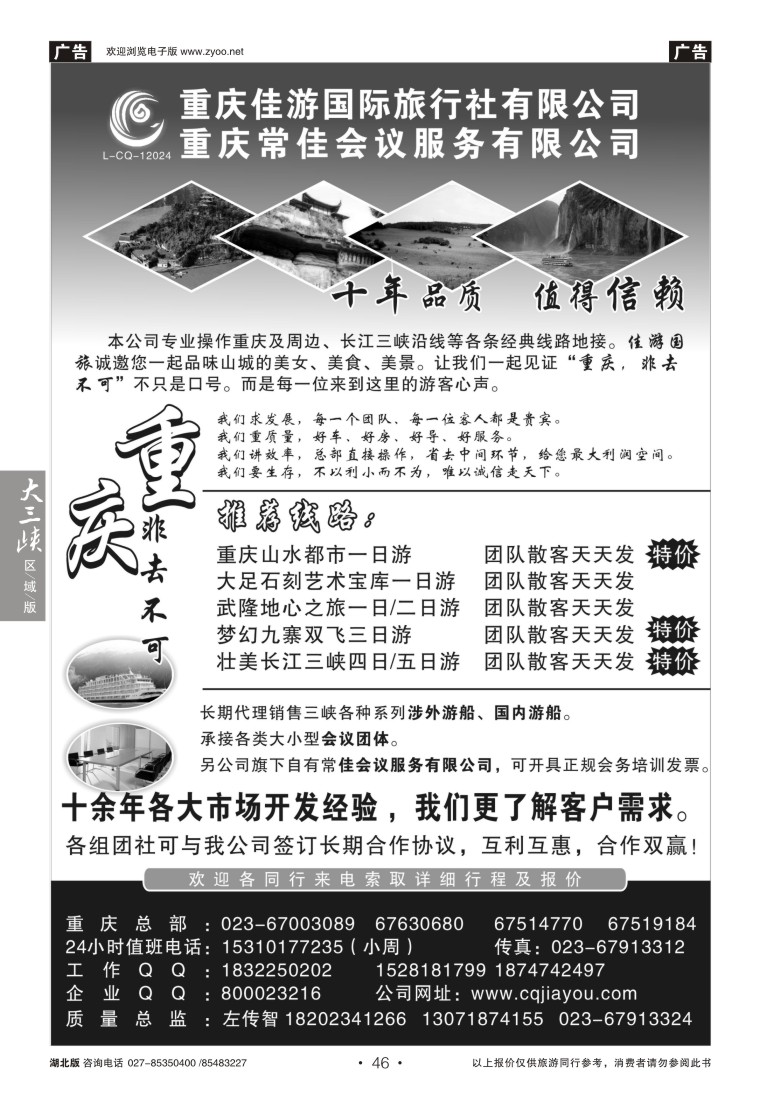 46重庆佳游国际旅行社