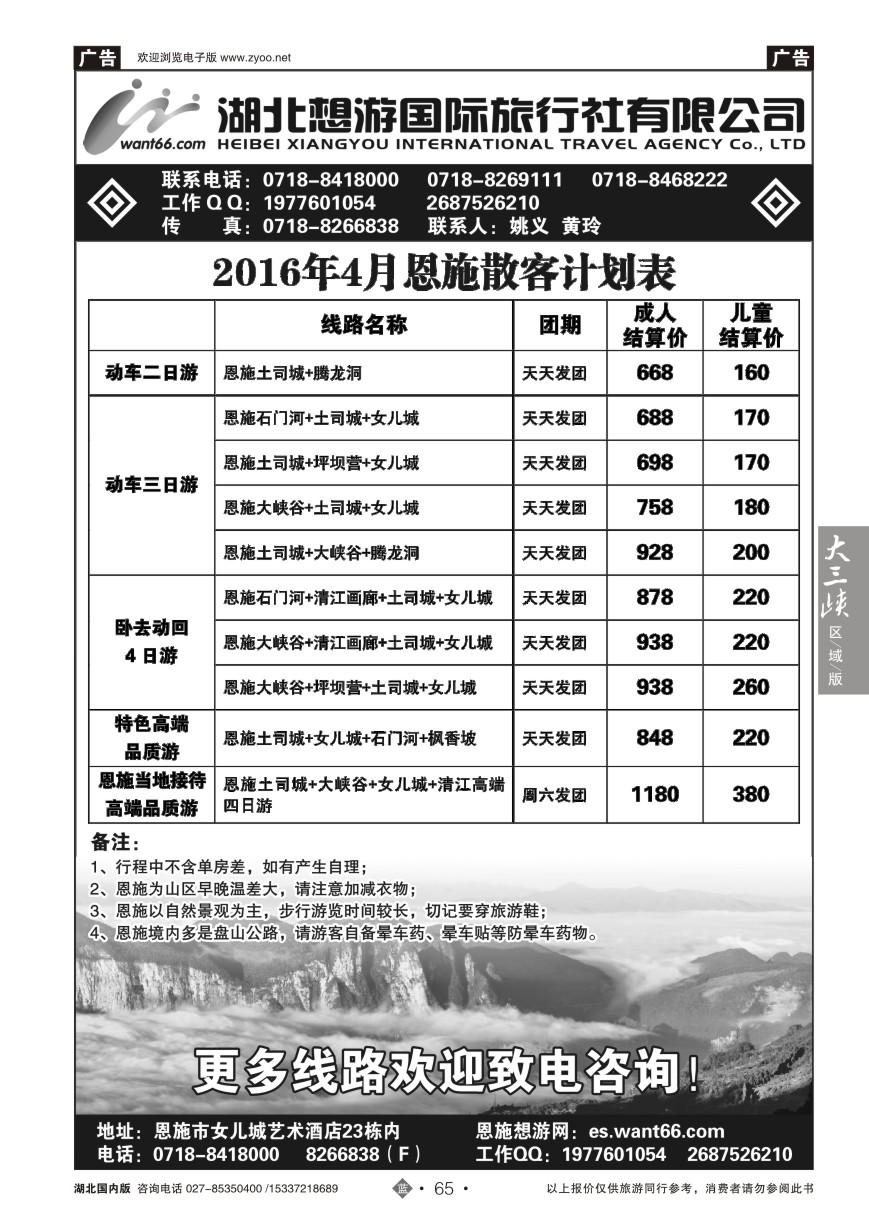 568ZLN065湖北想游国际旅行社有限公司