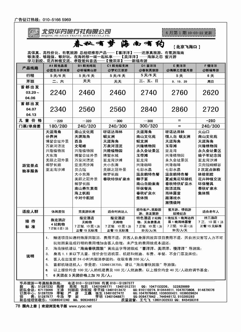 北京华丹（海南春秋）旅行社·海南线2黑