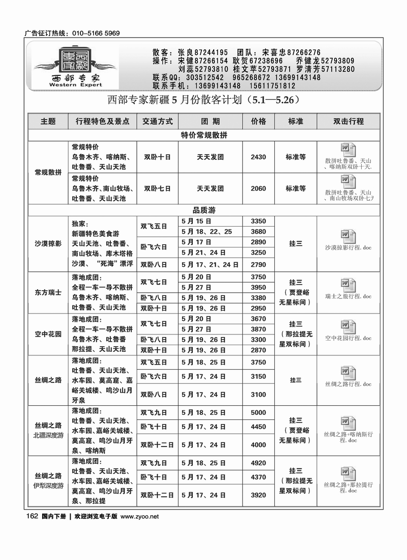 162西部专家-新疆线路