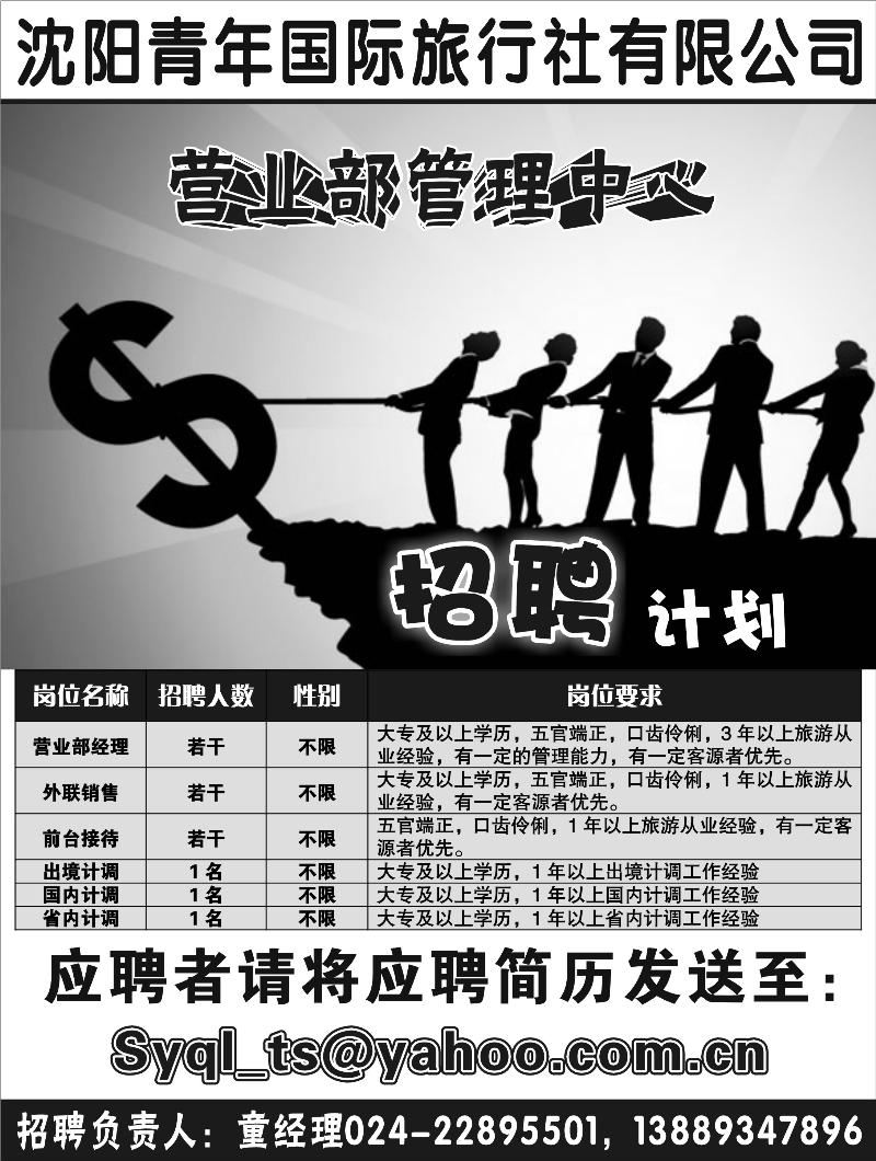 沈阳青年国际旅行社招聘