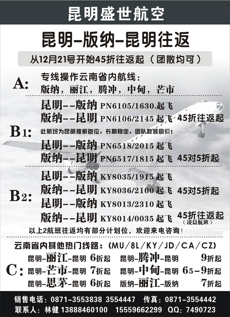 昆明盛世航空票务有限公司（东北）b-p36