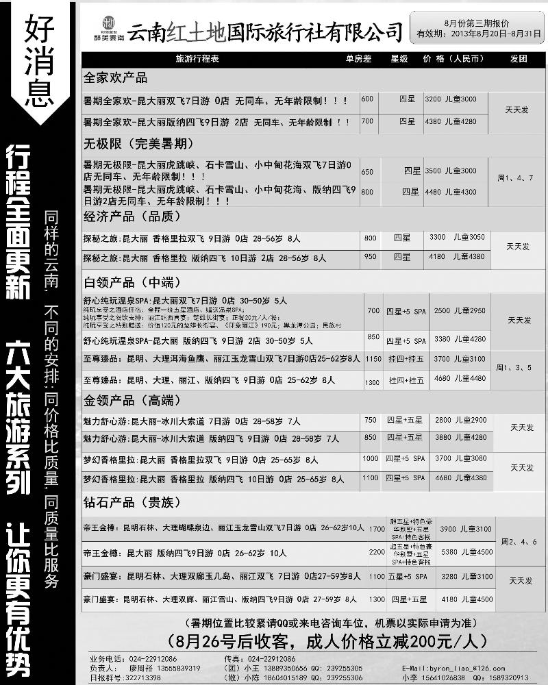 a黑36 云南红土地国际旅行社有限公司