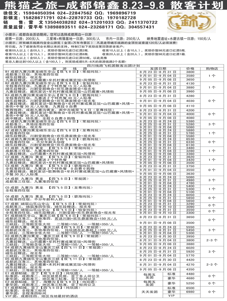 Ａ黑24熊猫之旅—成都锦鑫旅行社1