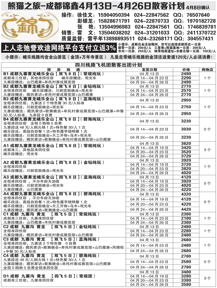 a黑20 熊猫之旅-成锦鑫旅行社2黑1