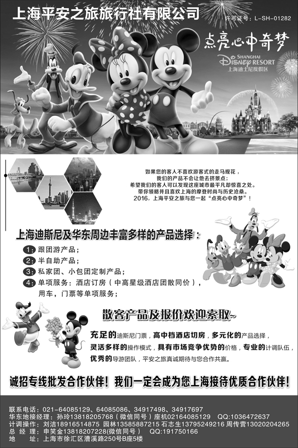B-黑08迪士尼地接——上海平安之旅旅行社有限公司