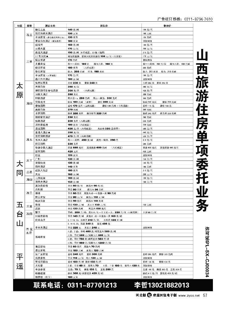 山西旅游住房 单项委托业务 57
