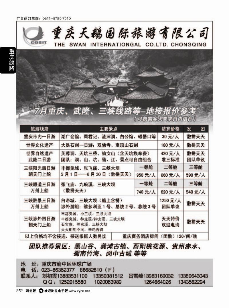 252重庆天鹅国际旅游有限公司