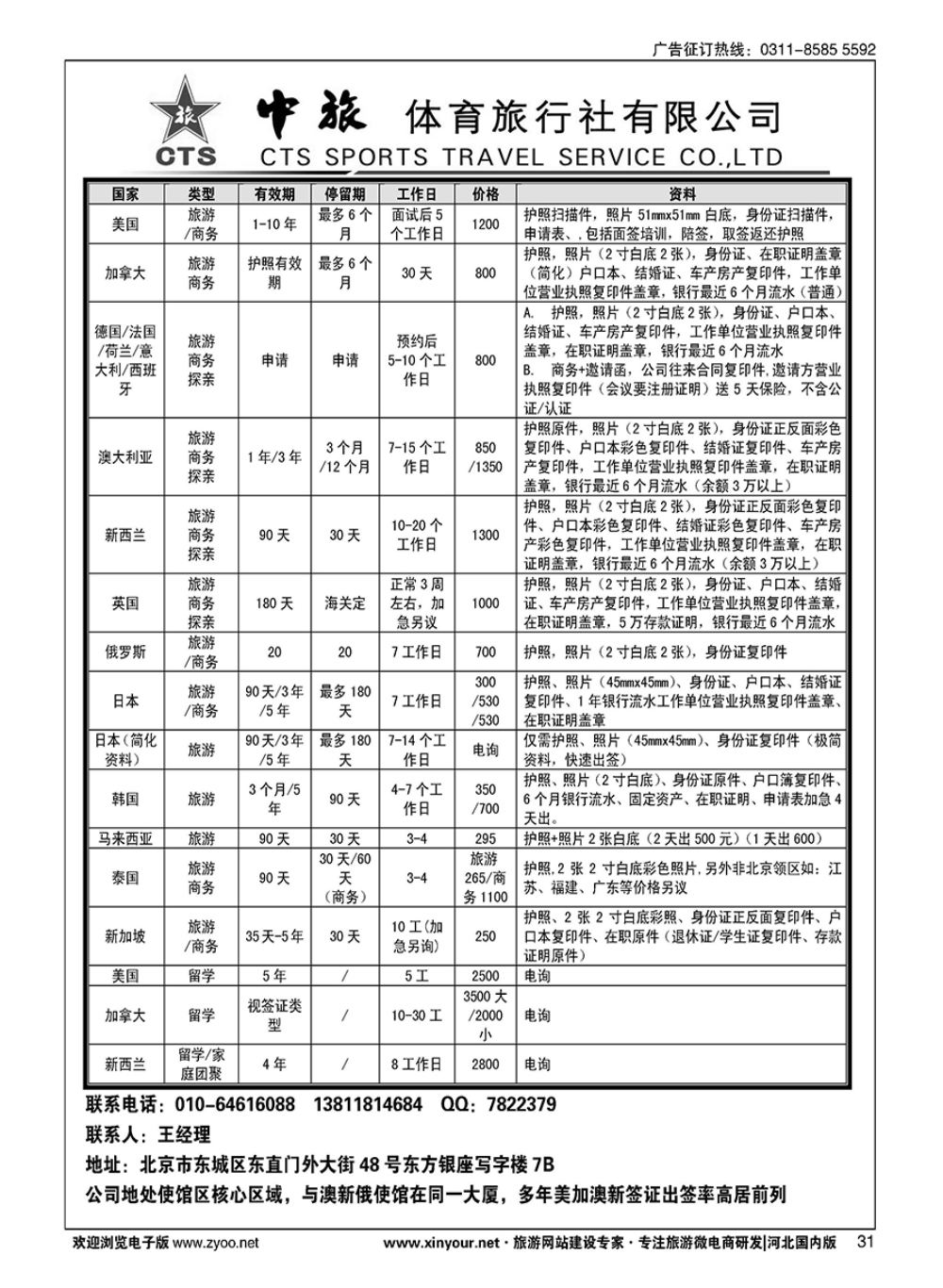 31 中旅签证