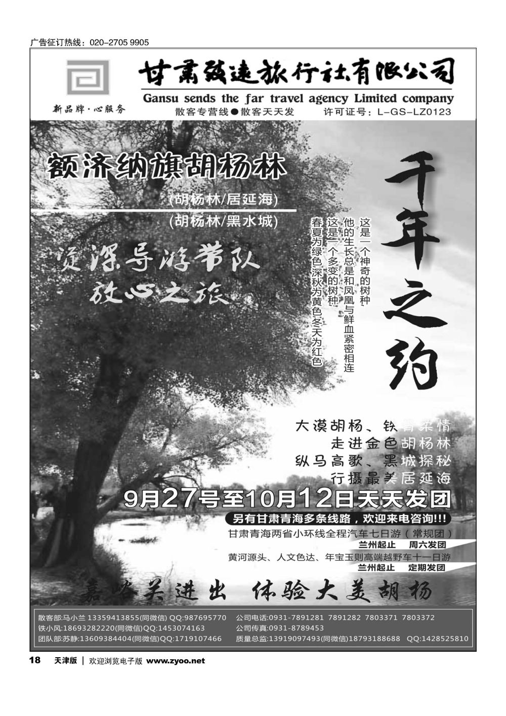 18胡杨林专线—甘肃致远旅行社