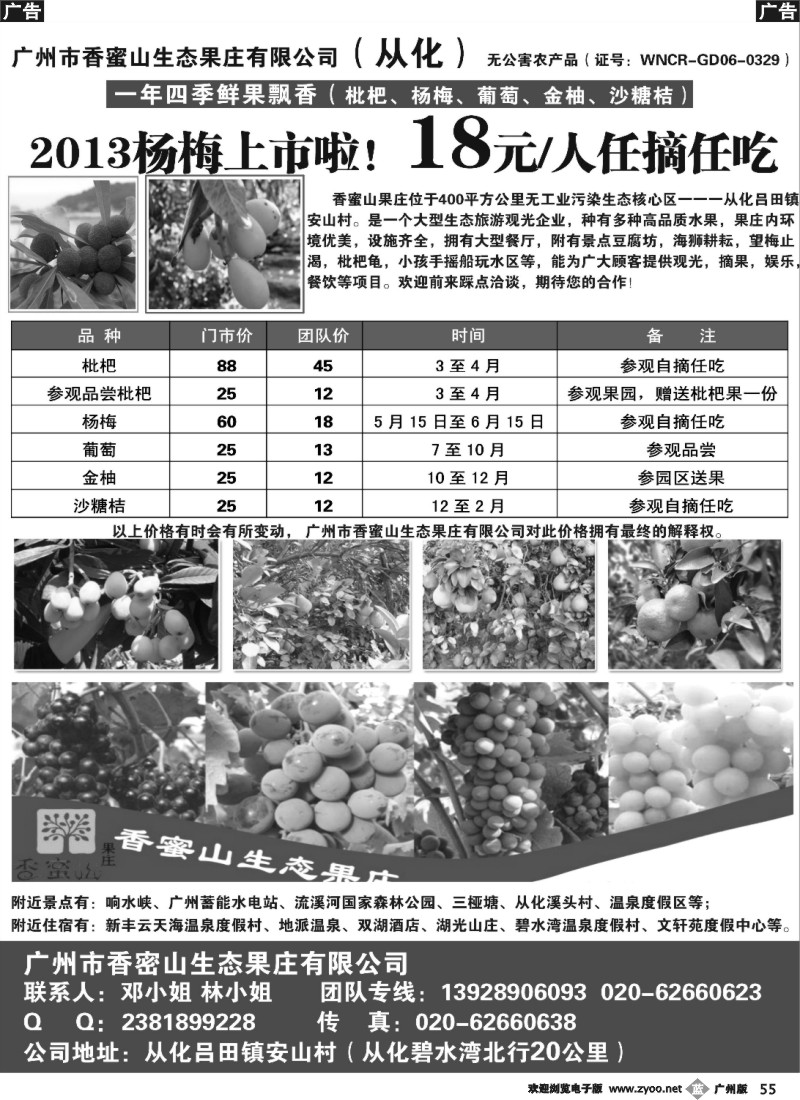 b055 从化生态水果游