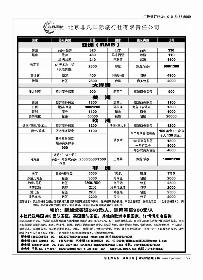 非凡国旅签证部153