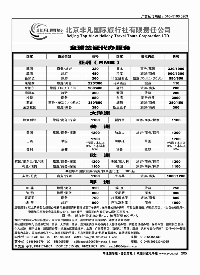 非凡国旅签证部
