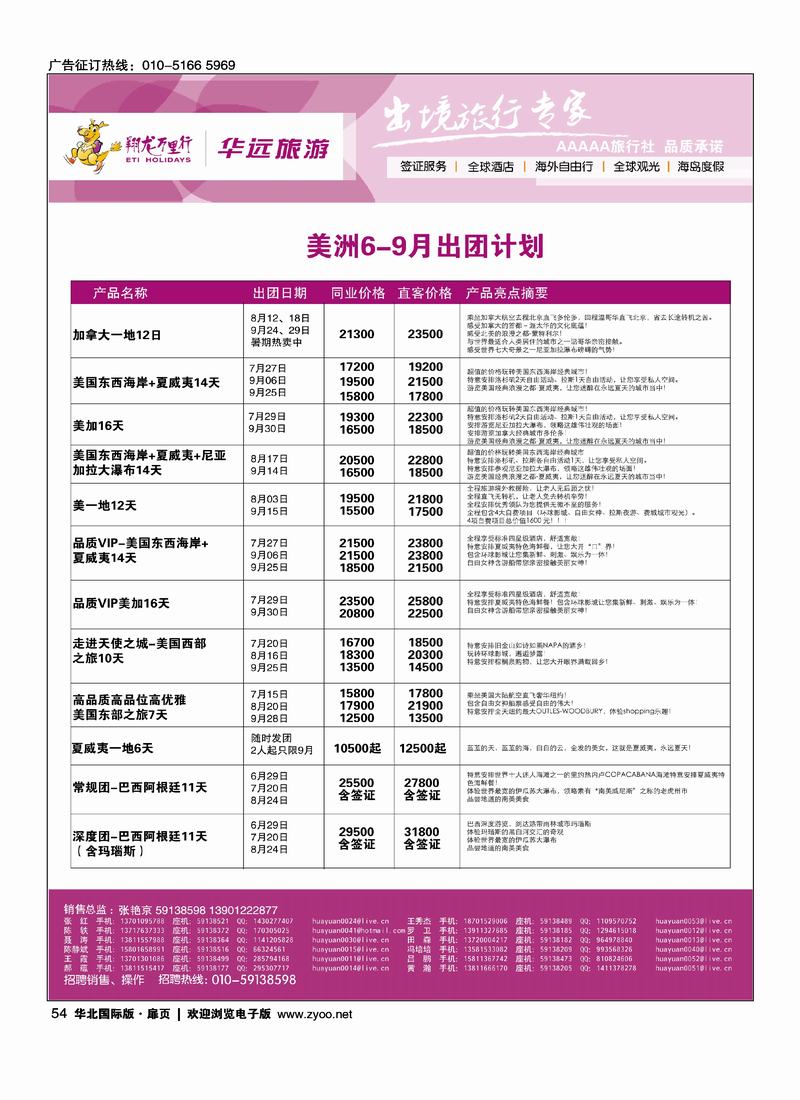 翔龙万里行-华远国际旅游有限公司4页：澳州、非、美州、欧3