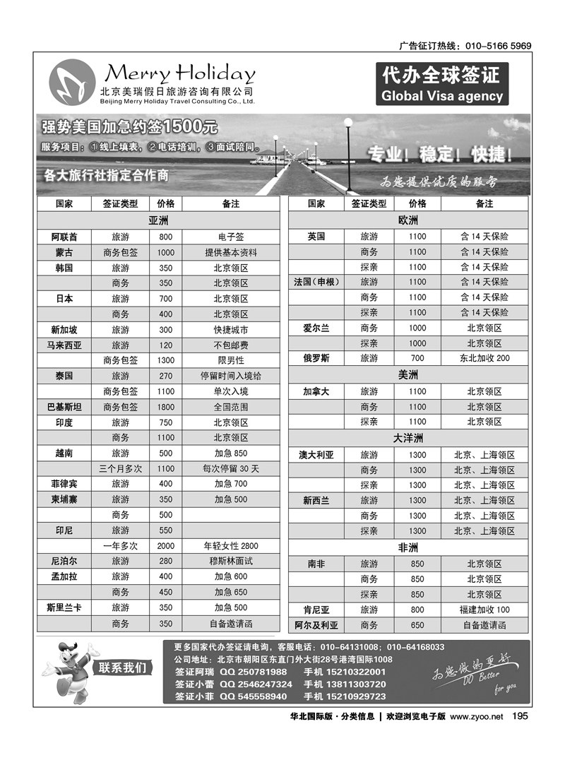 美瑞假日签证