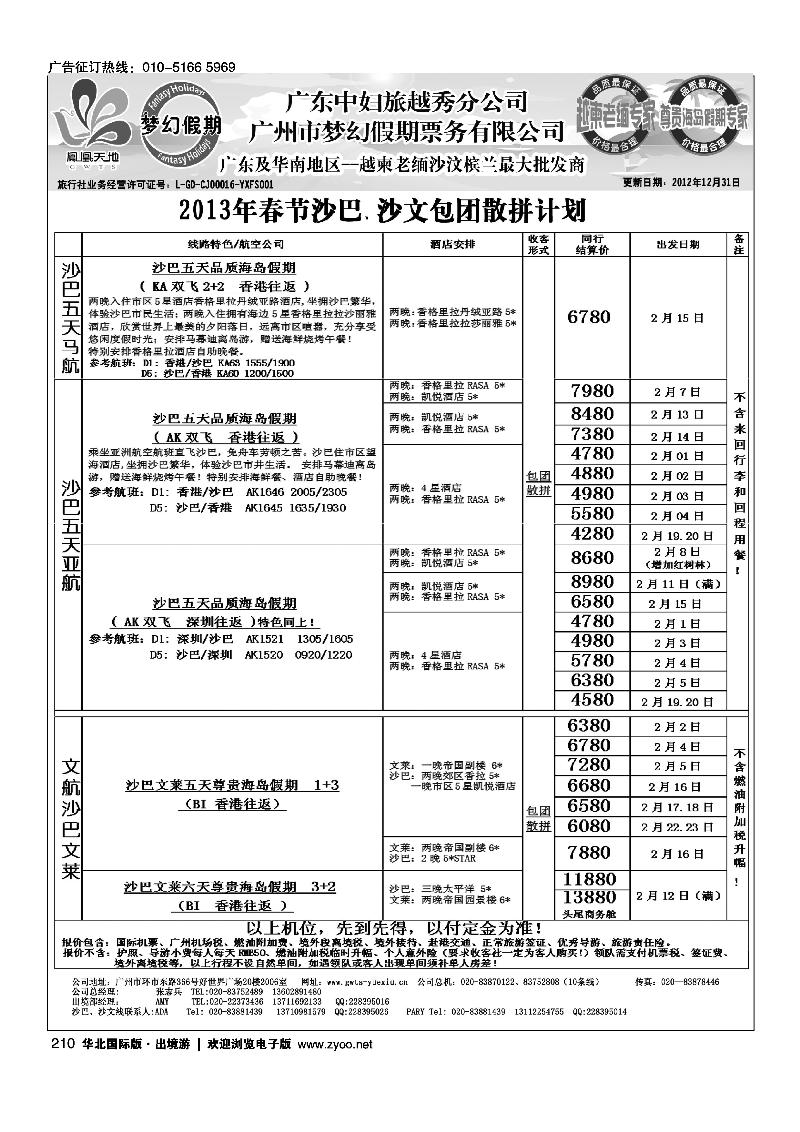 梦幻假期--2013年春节沙巴、沙文包团散拼计划