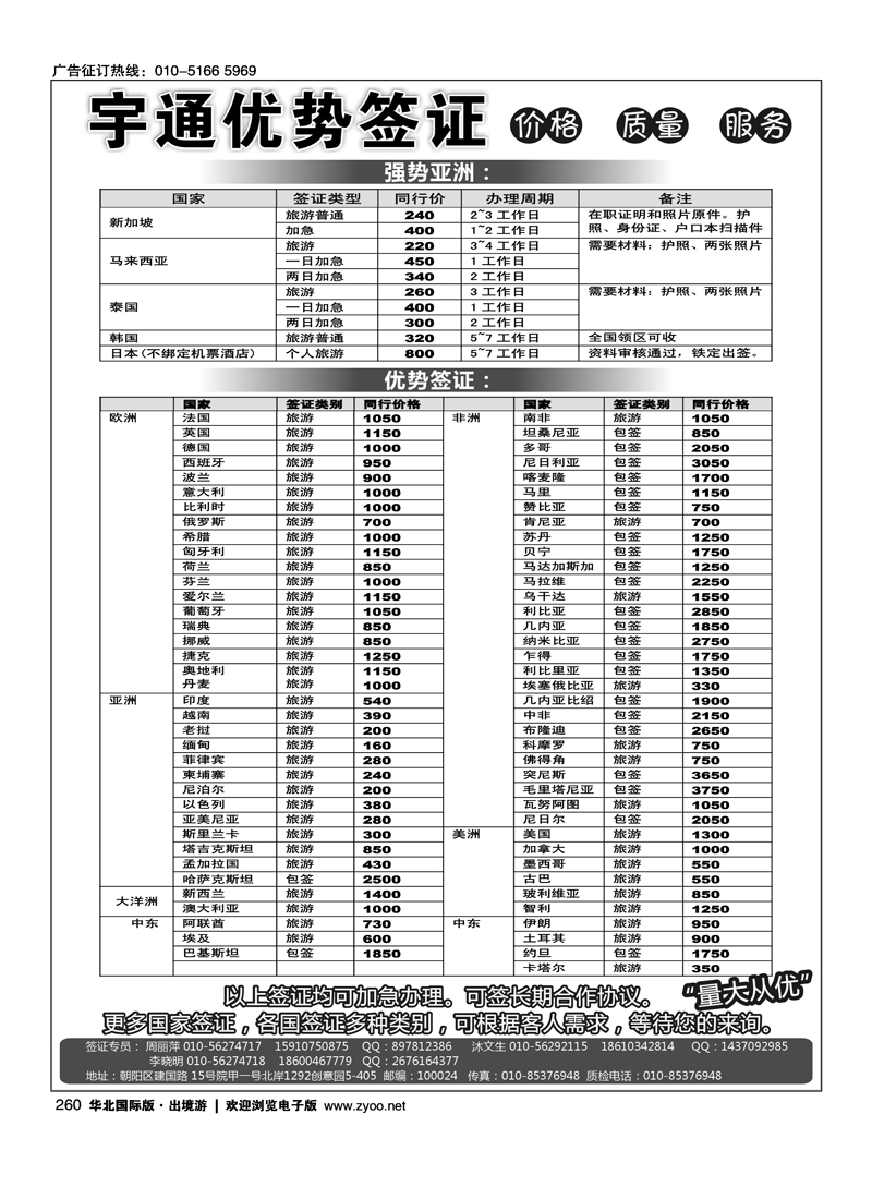260宇通签证