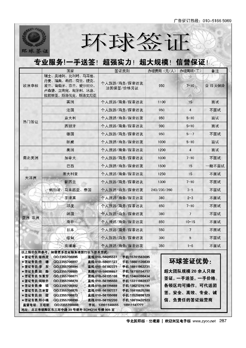 287环球签证