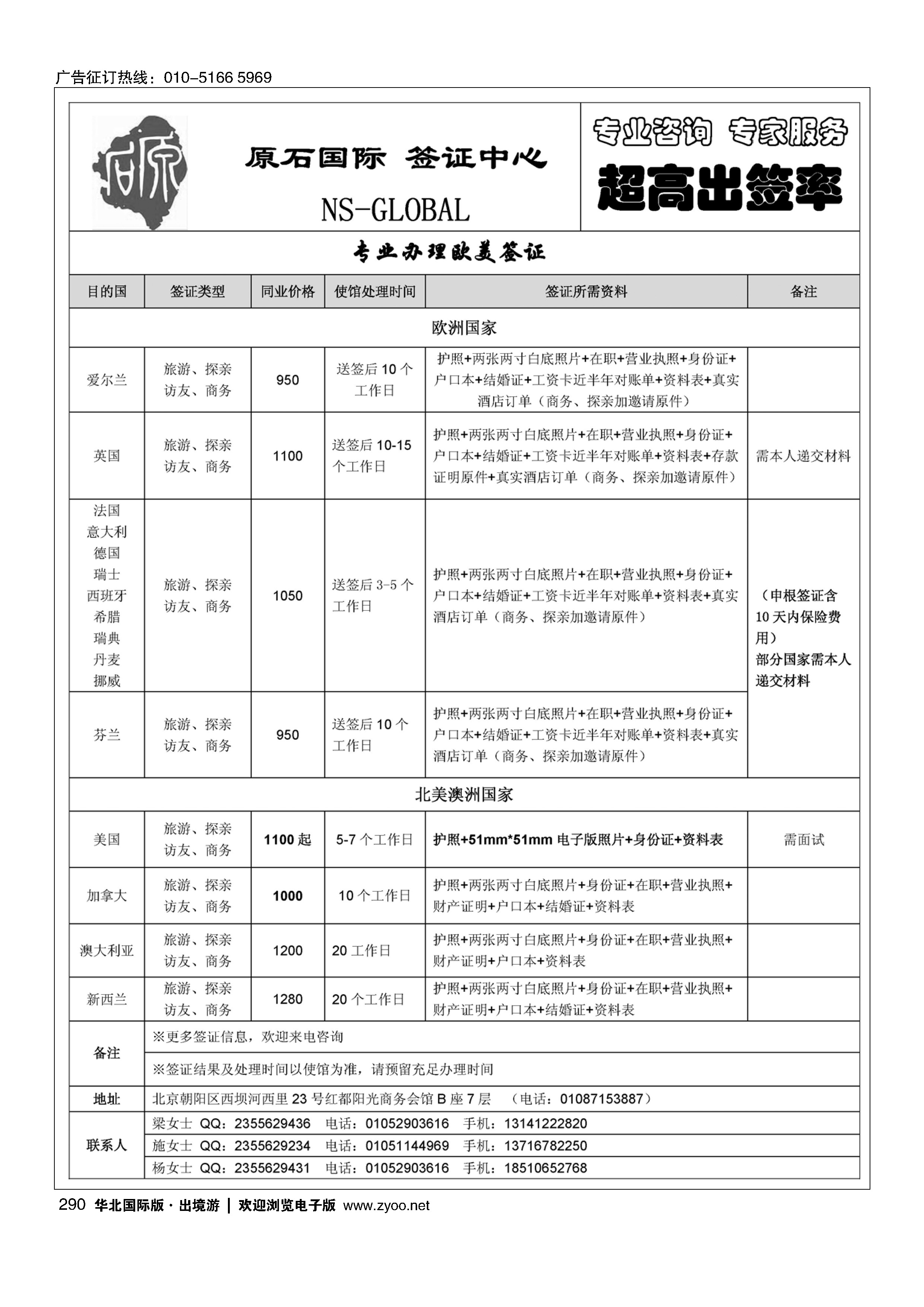 290原石国际 签证中心