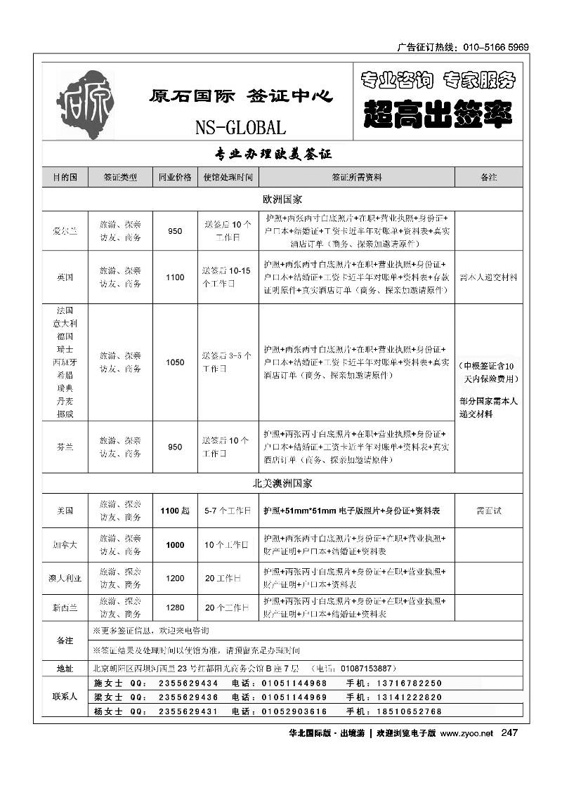 247原石国际 签证中心