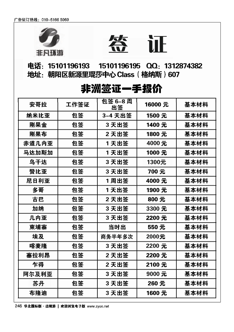 246非凡环游签证