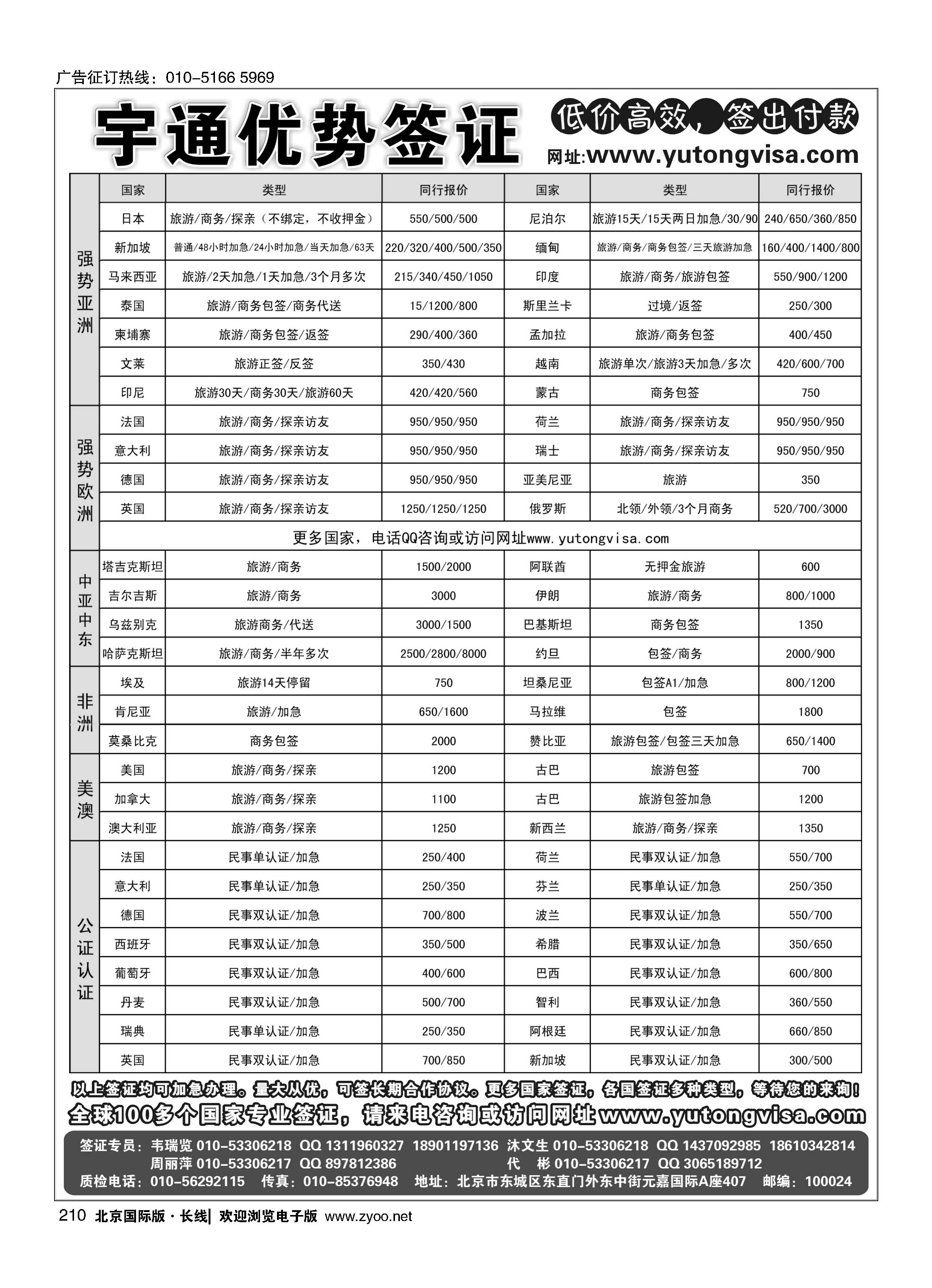 210宇通签证