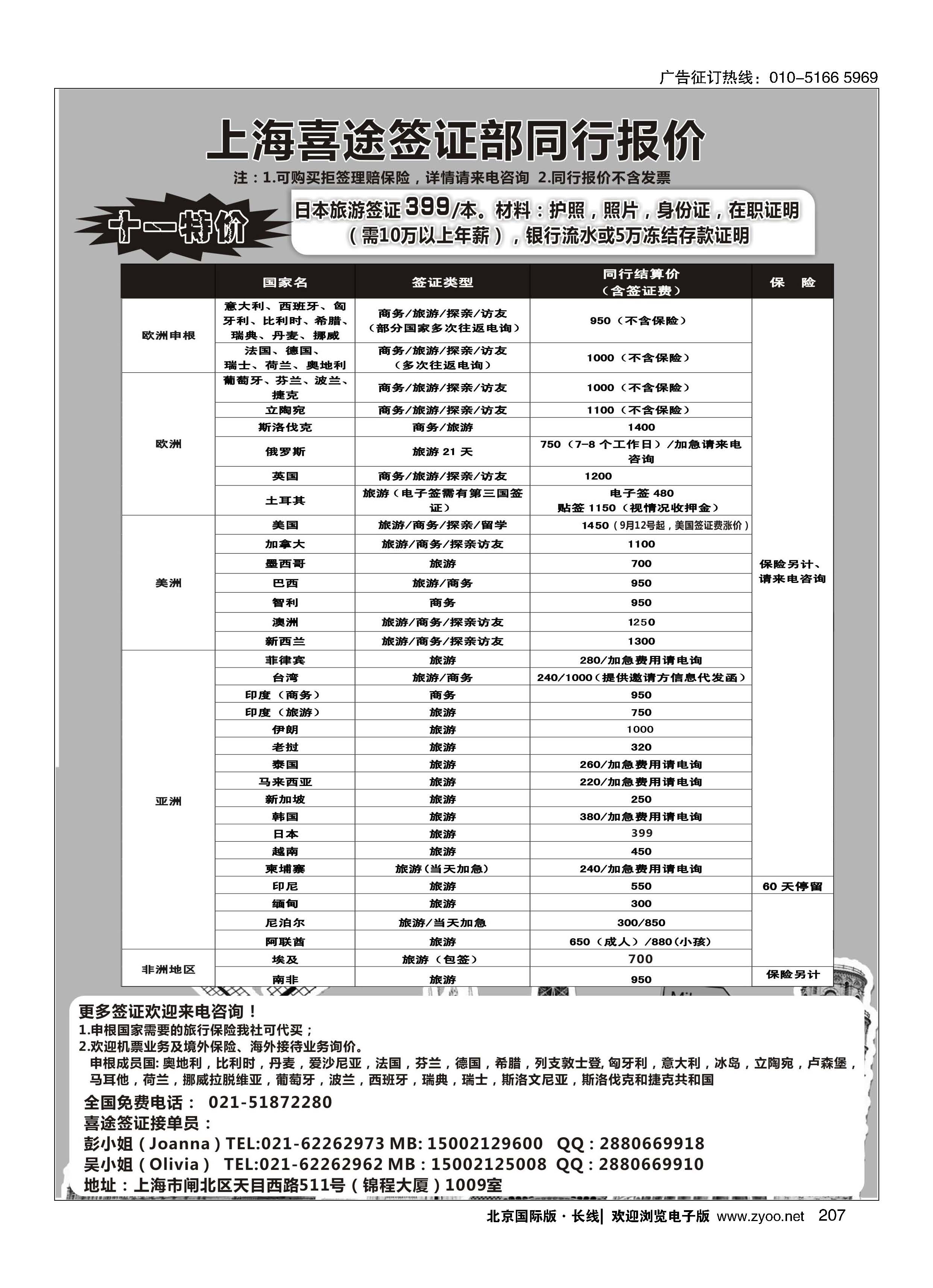 207上海喜途签证