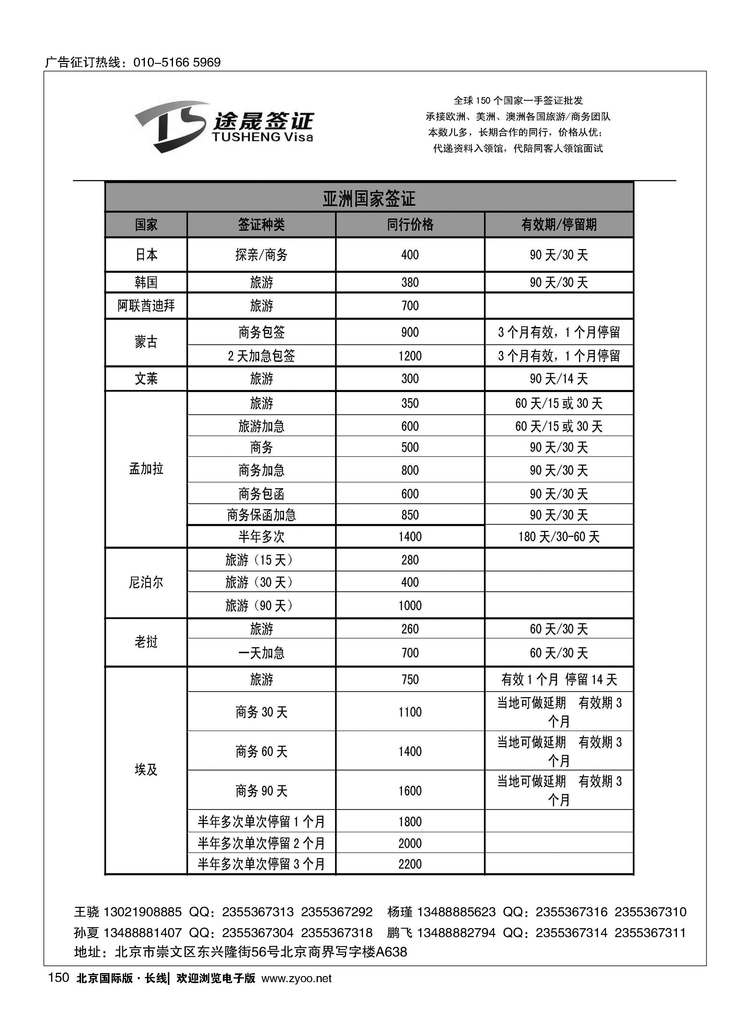 150途晟签证