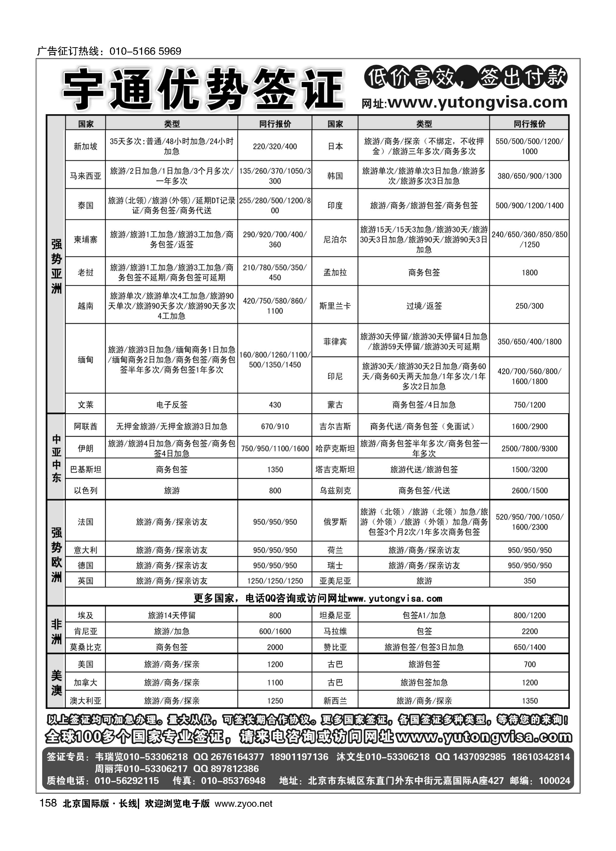 158宇通签证
