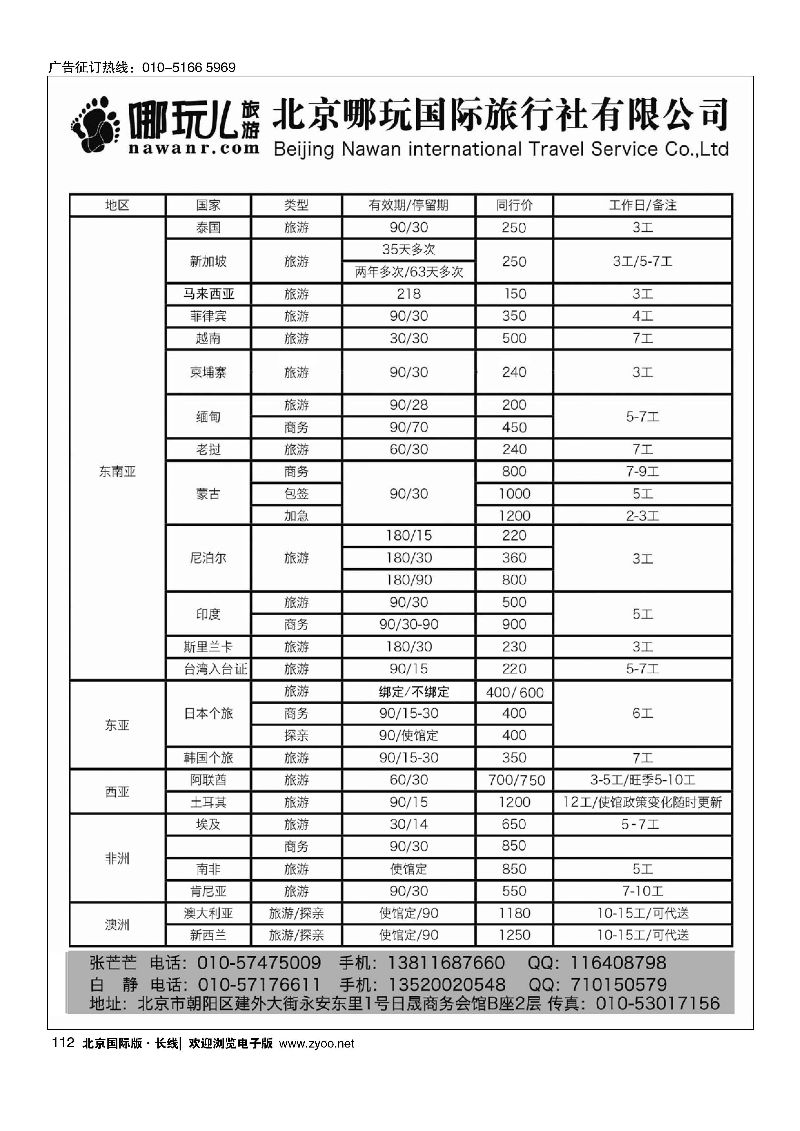 112北京哪玩国际旅行社签证