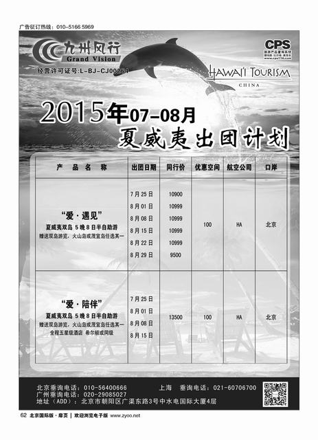 62九州风行.夏威夷出团计划 