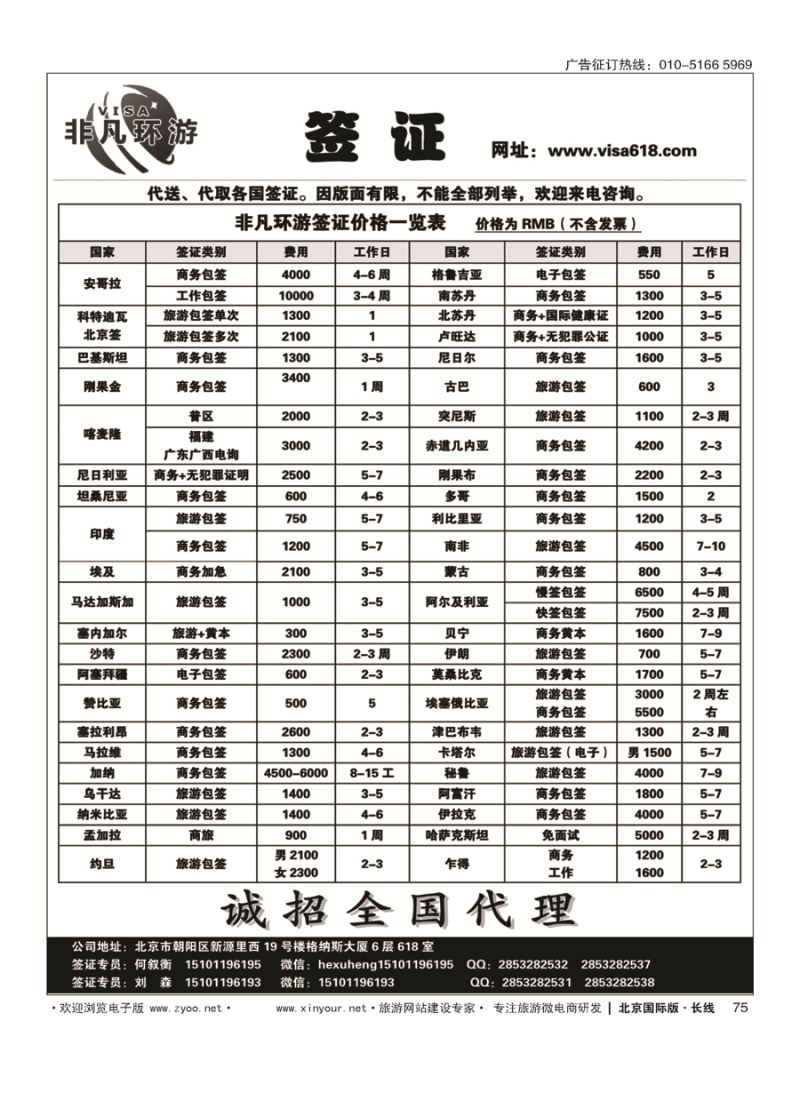75非凡环游签证