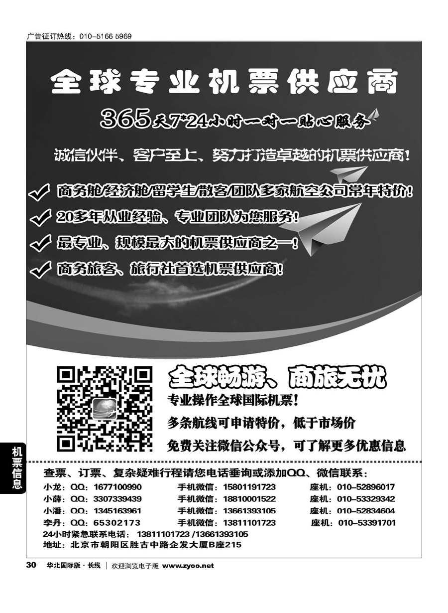 30全球专业机票供应商