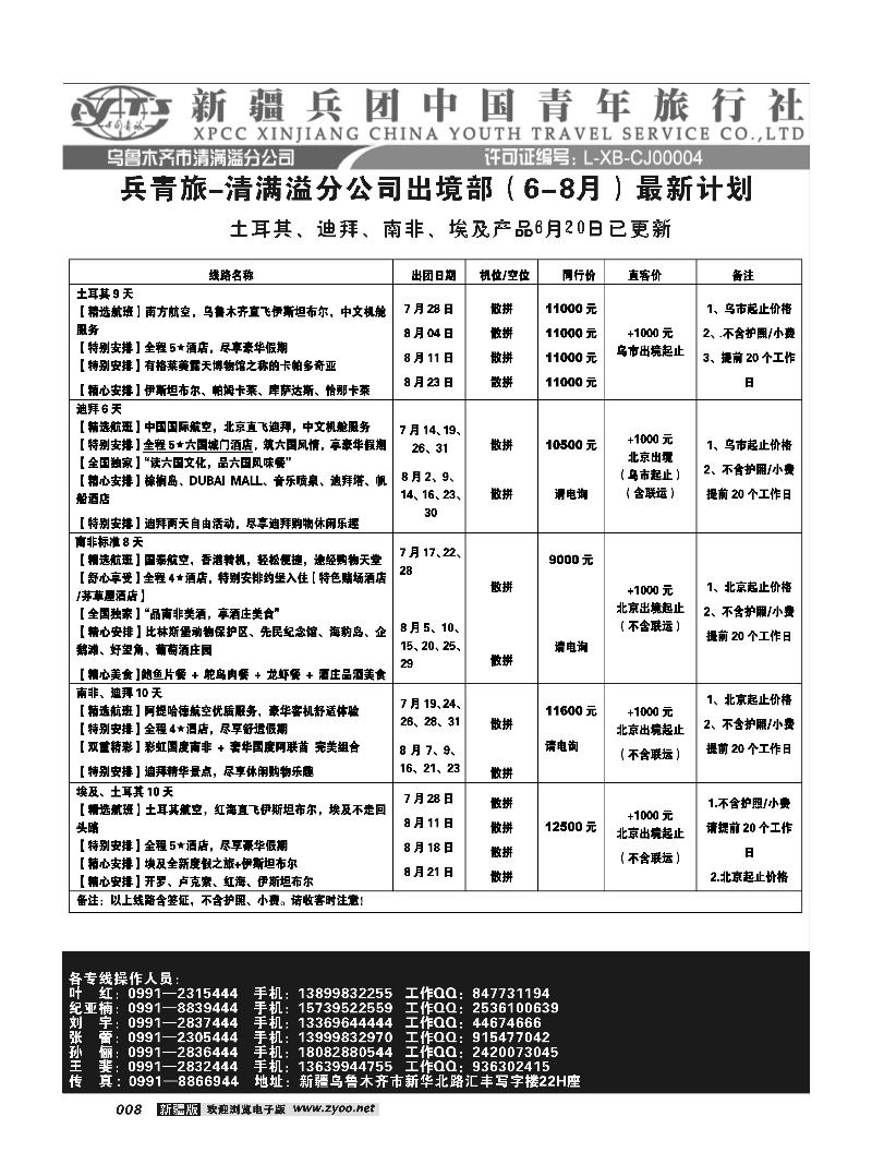 新疆兵团中国青旅清满溢分公司-欧洲8