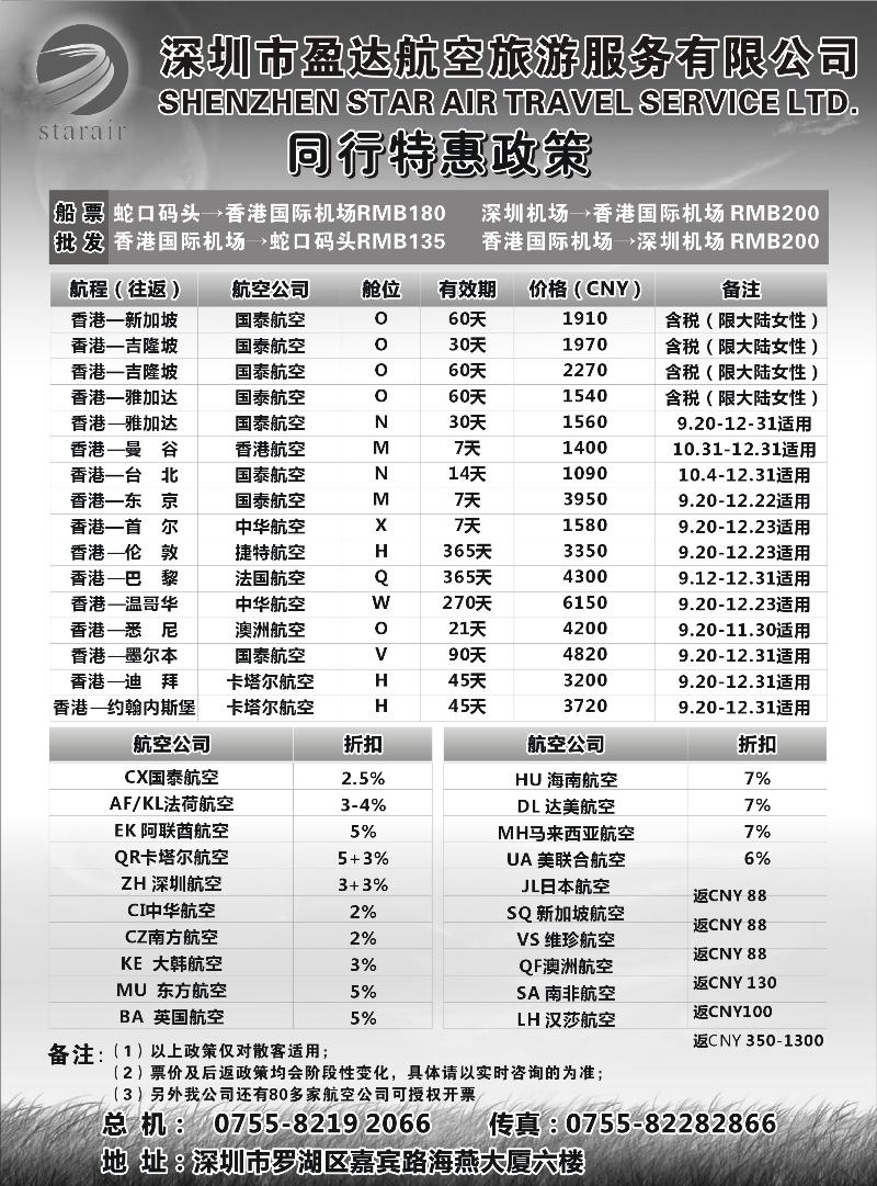 盈达航空旅游——国际机票