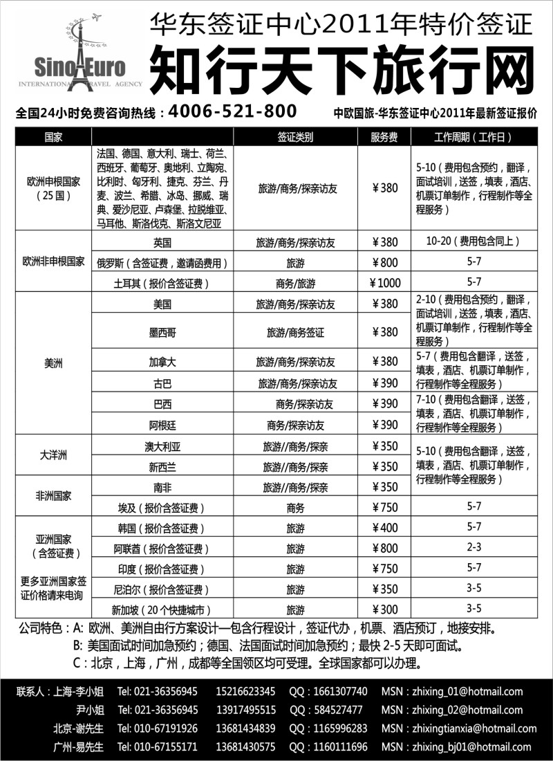 A2 中欧国际旅行社华东签证中心
