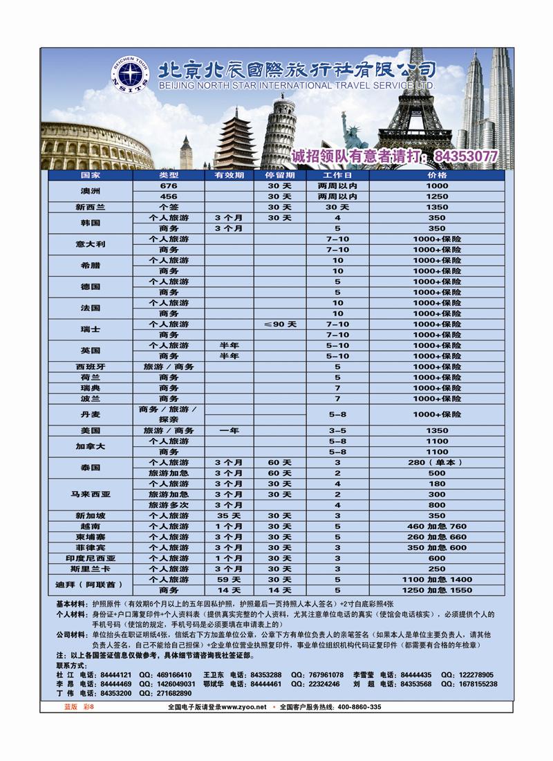 蓝版 彩8 北辰国旅