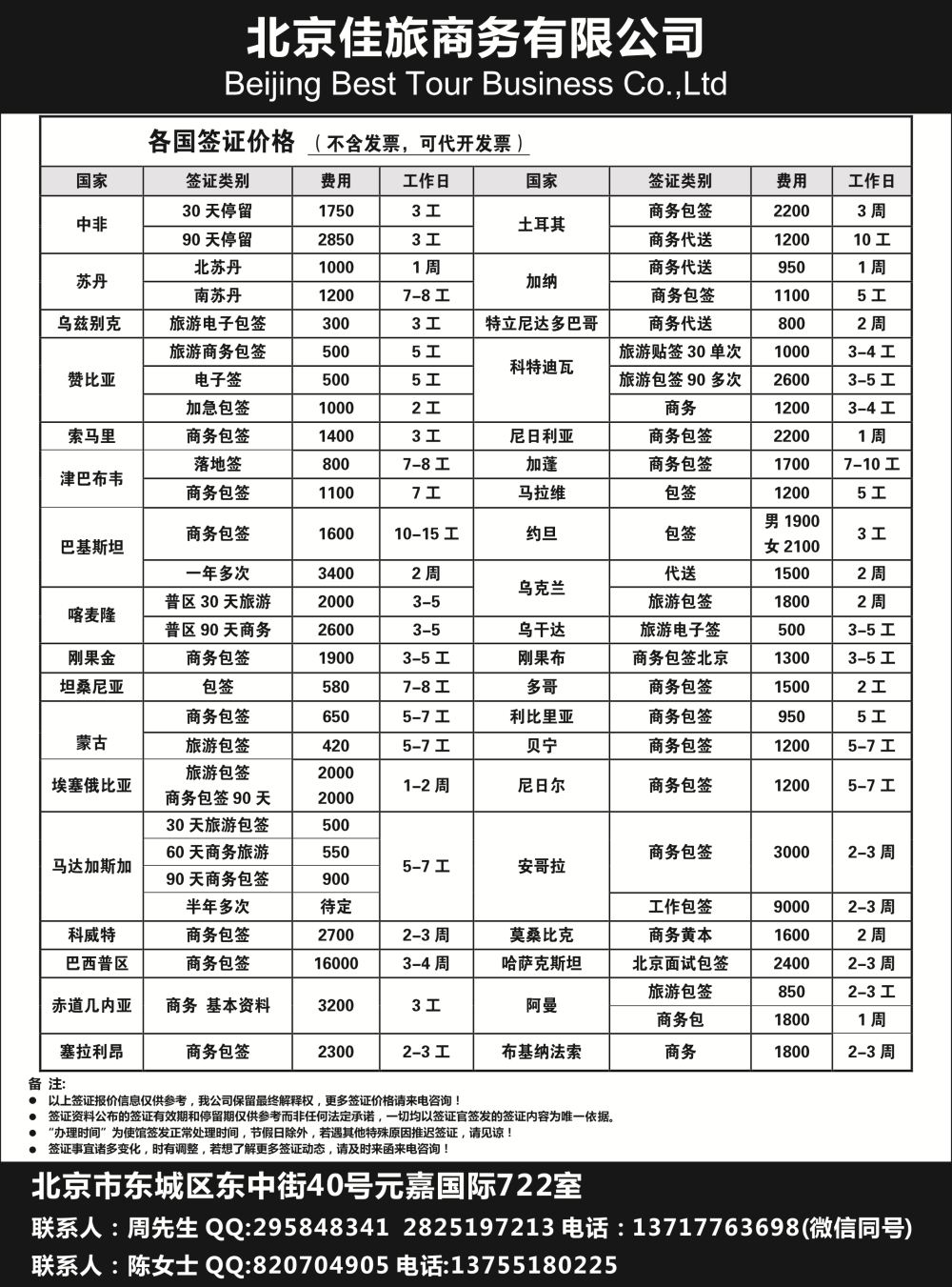 北京佳旅商务有限公司-各国签证