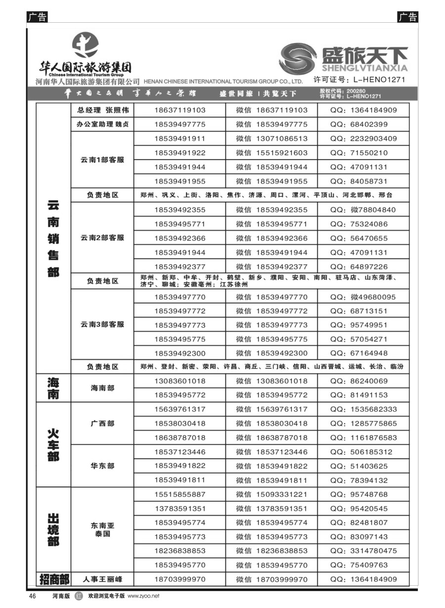 r046  华人国际【盛旅天下】通讯录----张照伟