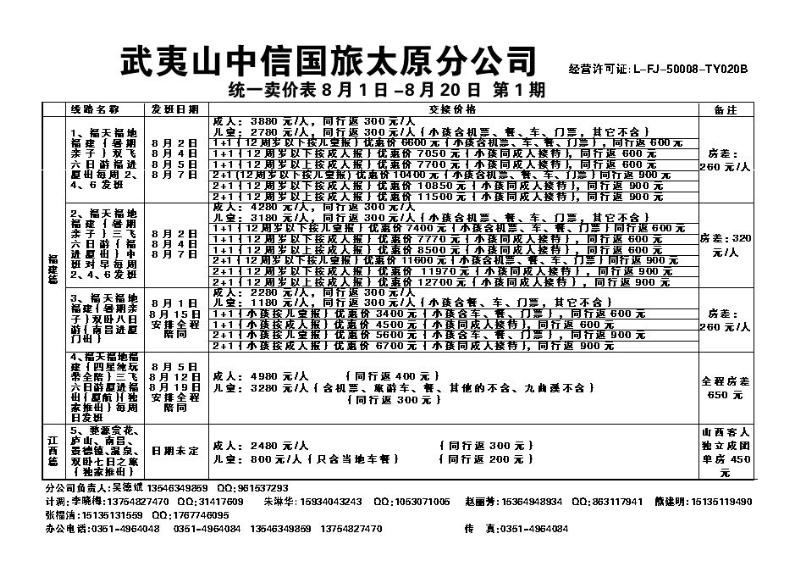 武夷山中信国际旅行社——太原分公司_p1