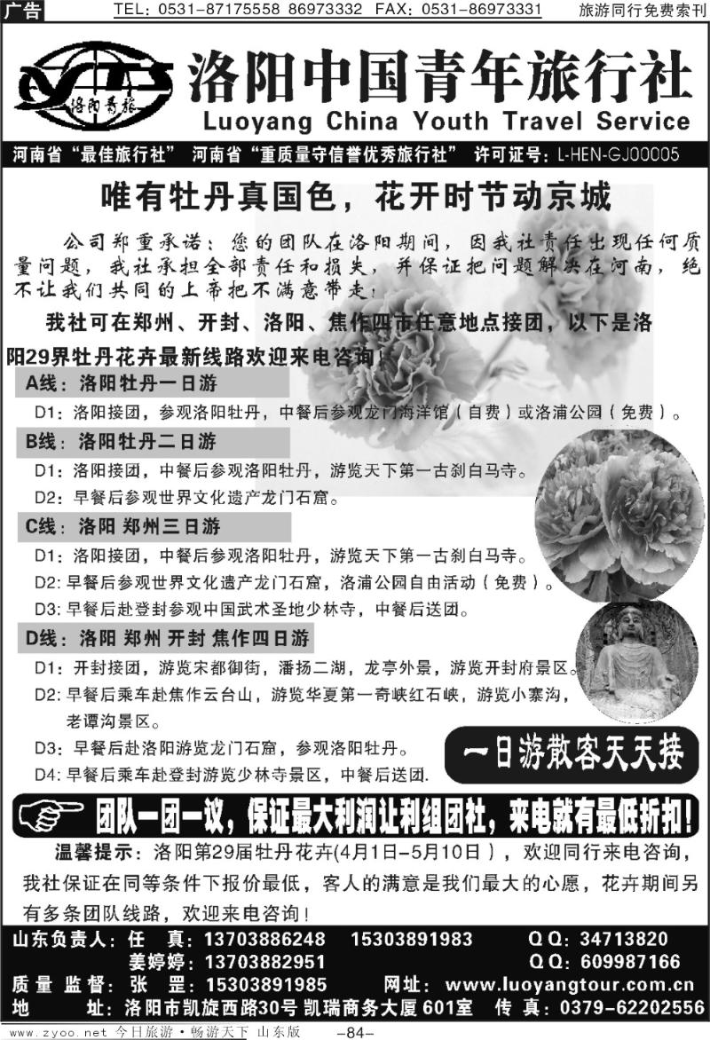 84p洛阳中青旅—河南专业地接